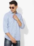 Calvin Klein Jeans Blue Self Design Regular Fit Formal Shirt Men