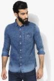 Calvin Klein Jeans Blue Washed Regular Fit Denim Shirt Men