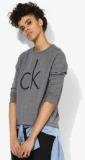 Calvin Klein Jeans Grey Printed Sweatshirt women