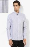 Calvin Klein Jeans Grey Striped Casual Shirt Men