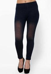 Camino Blue Solid Legging Women