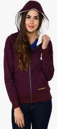 Camino Purple Solid Hoodie Women