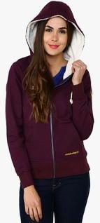 Camino Purple Solid Hoodie women