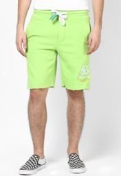 Camino Solid Green Shorts Men