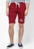 Camino Solid Maroon Shorts Men