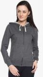 Campus Sutra Grey Solid Sweatshirt Women