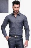 Canary London Grey Solid Slim Fit Formal Shirt men