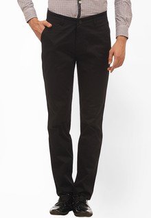 Cantabil Solid Black Chinos men