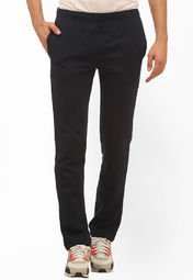 Cantabil Solid Navy Blue Track Pant Men