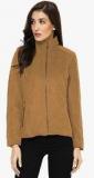 Cashewnut Brown Solid Winter Jacket Women