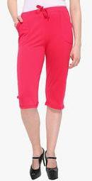 Cashewnut Fuchsia Solid Capri Women