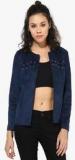 Cashewnut Navy Blue Solid Winter Jacket Women