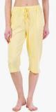 Cashewnut Yellow Solid Capri Women