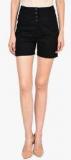 Castle Black Solid Shorts women