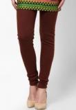 Castle Brown Solid Legging Women