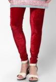 Castle Maroon Solid Legging Women