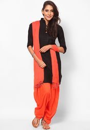 Castle Orange Bottom And Dupatta Women