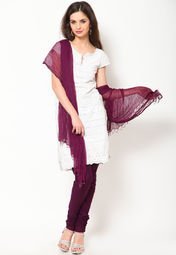 Castle Purple Solid Bottom & Dupatta Sets Women