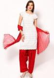 Castle Red Cotton Salwar & Duppatta Sets Women