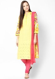 Castle Solid Peach Bottom And Dupatta Women