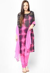 Castle Solid Pink Bottom And Dupatta Women