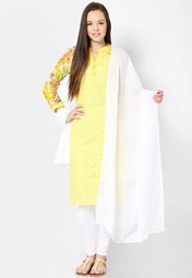 Castle Solid White Dupatta Women