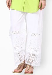 Castle White Embroidered Salwar Women