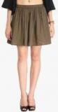 Cation Brown Solid Skirt Women