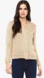 Cayman Beige Self Design Cardigan Women