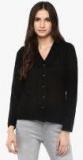 Cayman Black Self Design Cardigan Women