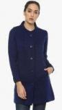 Cayman Blue Solid Winter Jacket Women