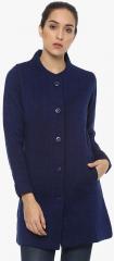 Cayman Blue Solid Winter Jacket women