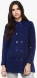 Cayman Blue Textured Winter Jacket Women