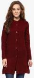 Cayman Maroon Coloured Solid Jacket Women