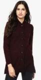 Cayman Maroon Printed Winter Jacket Women