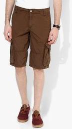 Celio Brown Solid Shorts men