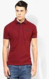 Celio Maroon Solid Polo T Shirt men