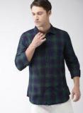 Celio Men Green Slim Fit Checked Casual Shirt