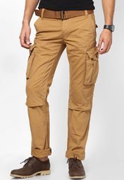 Celio Solid Camel Cargo Men