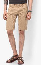 Celio Solid Camel Shorts men