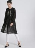 Chemistry Black Embroidered Semi Sheer Tunic women