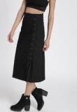 Chemistry Black Solid Pencil Skirt women