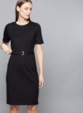 Chemistry Black Solid Sheath Dress Women