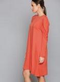 Chemistry Coral Solid A Line Dress Women