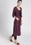 Chemistry Maroon Solid Shrug Women