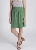 Chemistry Solid Green A Line Skirt Women