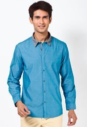 Cherokee Blue Full Sleeve Casual Shirt Men