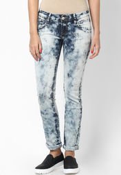 Cherokee Blue Solid Jeans Women