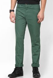 Cherokee Solid Green Chinos Men