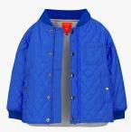 Cherry Crumble Blue Self Design Winter Jacket Girls